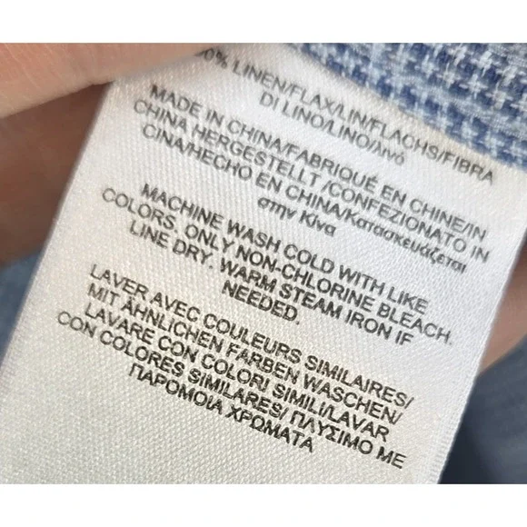 Brooks Brothers Shirt Mens Extra Large XL Blue 100% Linen Collared Preppy Work - Picture 8 of 10